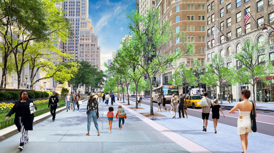 A New York-i Fifth Avenue sétálósabbá tételének terve