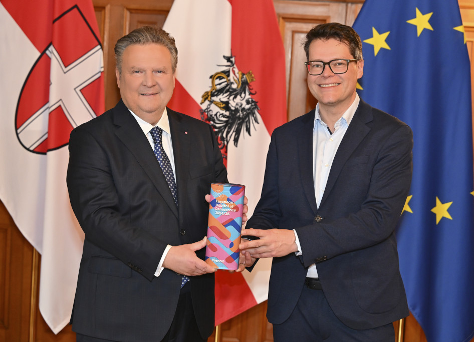 Michael Ludwig, főpolgármester és Jürgen Czernohorszky, demokráciáért felelős városi tanácsnok