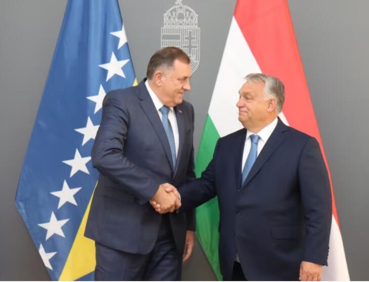 Milorad Dodik a boszniai Szerb Köztársaság miniszterelnöke és Orbán Viktor