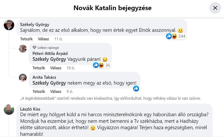 Forrás: Novák Katalin hivatalos Facebook oldala