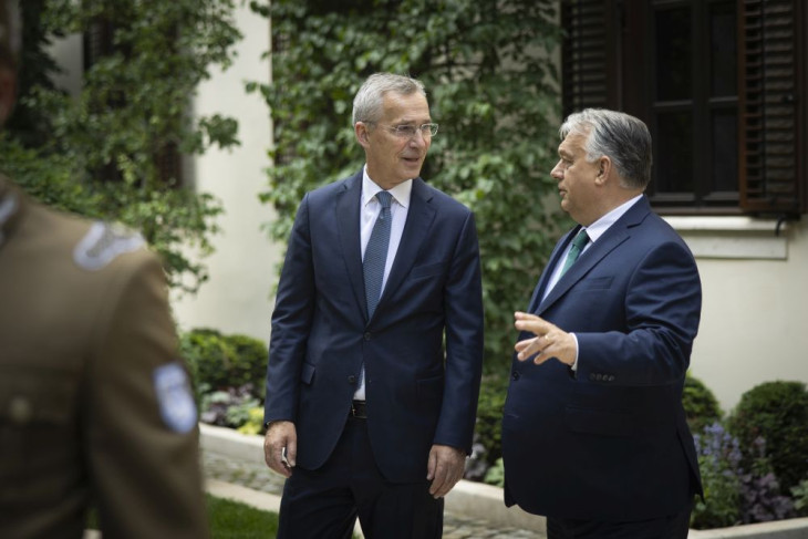 Jens Stoltenberg és Orbán Viktor a Karmelitában
