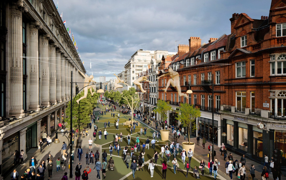 A londoni Oxforfd street sétáló utcává alakítási terve